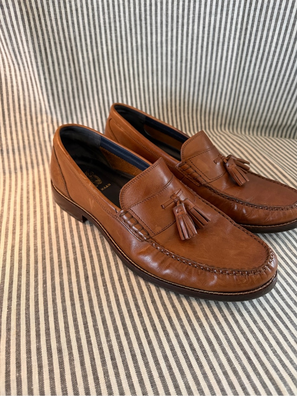 Cole Haan Men's Tan Leather Tassel Loafers